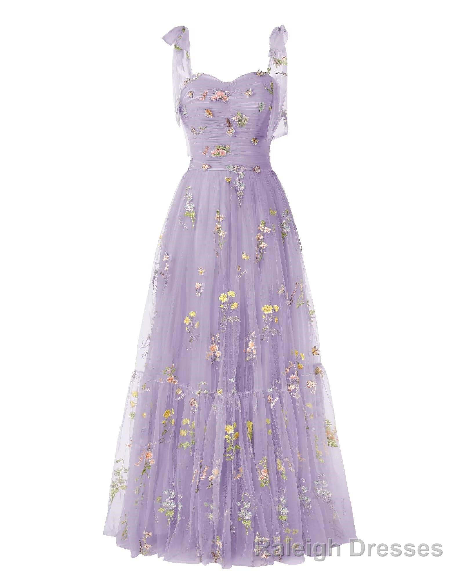 Elegant Embroidery Purple Prom Dresses Sweetheart Spaghetti Straps A Line Party Dress Long Simple Formal Dress Main image