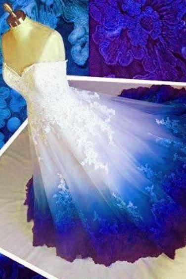 Colorful Ombr¨¦ Wedding Dresses Ball Gowns