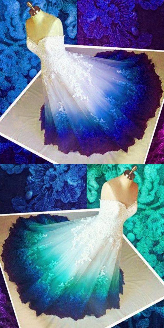 Colorful Ombr¨¦ Wedding Dresses Ball Gowns