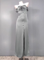 Elegant Gray Green Sweetheart Neckline Slim Slit Satin Long Formal Prom Dress