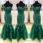 Elegant Green Lace Mermaid Prom Dress