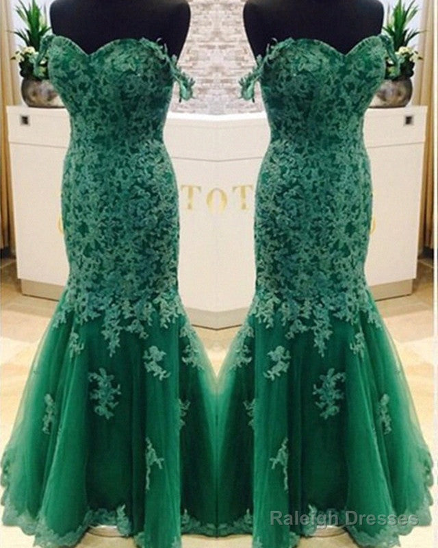 Elegant Green Lace Mermaid Prom Dress