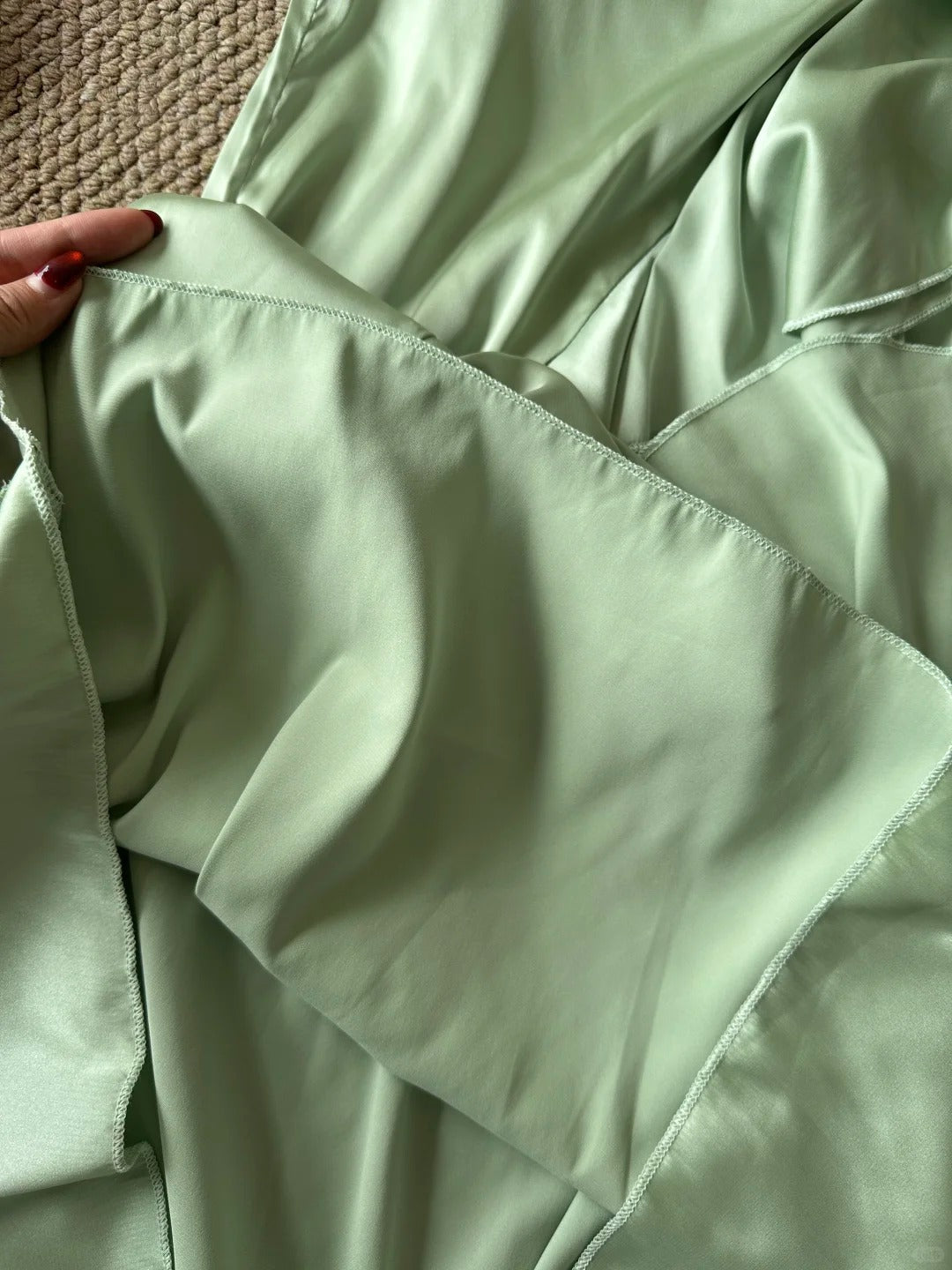 Elegant Green Slim Fit Halter Backless Ruffle Satin Formal Prom Dress