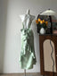 Elegant Green Slim Fit Halter Backless Ruffle Satin Formal Prom Dress