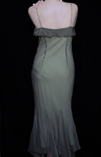 Elegant Green Spaghetti Strap Mermaid Ruffle Sequin Chiffon Long Formal Prom Dress