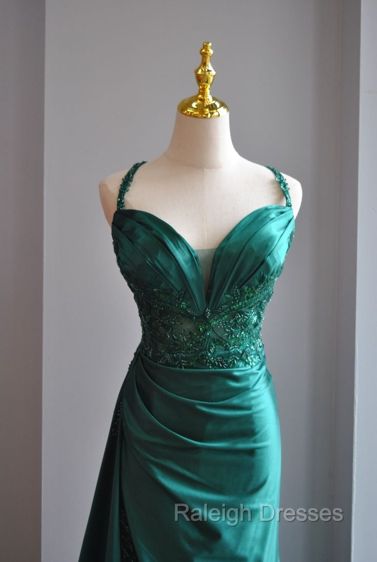 Elegant Green Sweetheart Neck Mermaid Long Prom Dress Gorgeous Formal Evening Dress