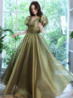Elegant Green Tulle Long Prom Dress, Green Tulle Formal Dress