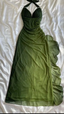 Elegant Halter Straps Ombre Green Long Chiffon Prom Dresses