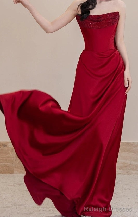 Elegant High-End Luxurious Prom Dresses Sexy Beaded Satin Maxi Formal Dress Ball Gown Secondary image