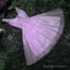 Elegant Homecoming Dresses Lavender Lace Appliques Tulle Plunge V Sleeveless Knee Length A-Line Wedding Guest Dresses