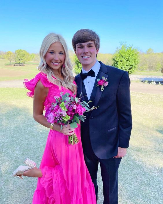 Elegant Hot Pink Long Prom Dress