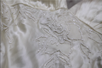 Elegant Ivory V-Neck Beaded Tulle Satin High-Low Formal Prom Dress