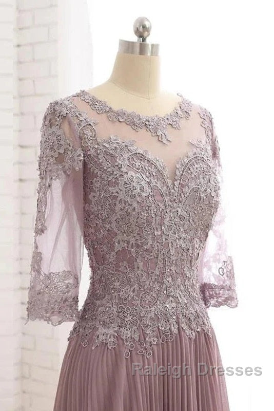 Elegant Lace Jewelry Collar With 3/4 Sleeves Mother Of The Bride Dresses