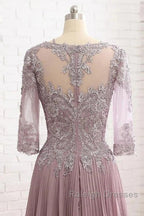 Elegant Lace Jewelry Collar With 3/4 Sleeves Mother Of The Bride Dresses