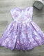 Elegant Lace Purple Short Homecoming Dresses