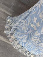 Elegant Light Blue Square Neck Spaghetti Strap Mermaid Sequin Tulle Long Formal Prom Dress