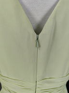 Elegant Light Green A-Line V-Neck Sleeveless Ruffled Chiffon Long Formal Prom Dress