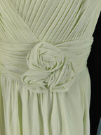 Elegant Light Green A-Line V-Neck Sleeveless Ruffled Chiffon Long Formal Prom Dress