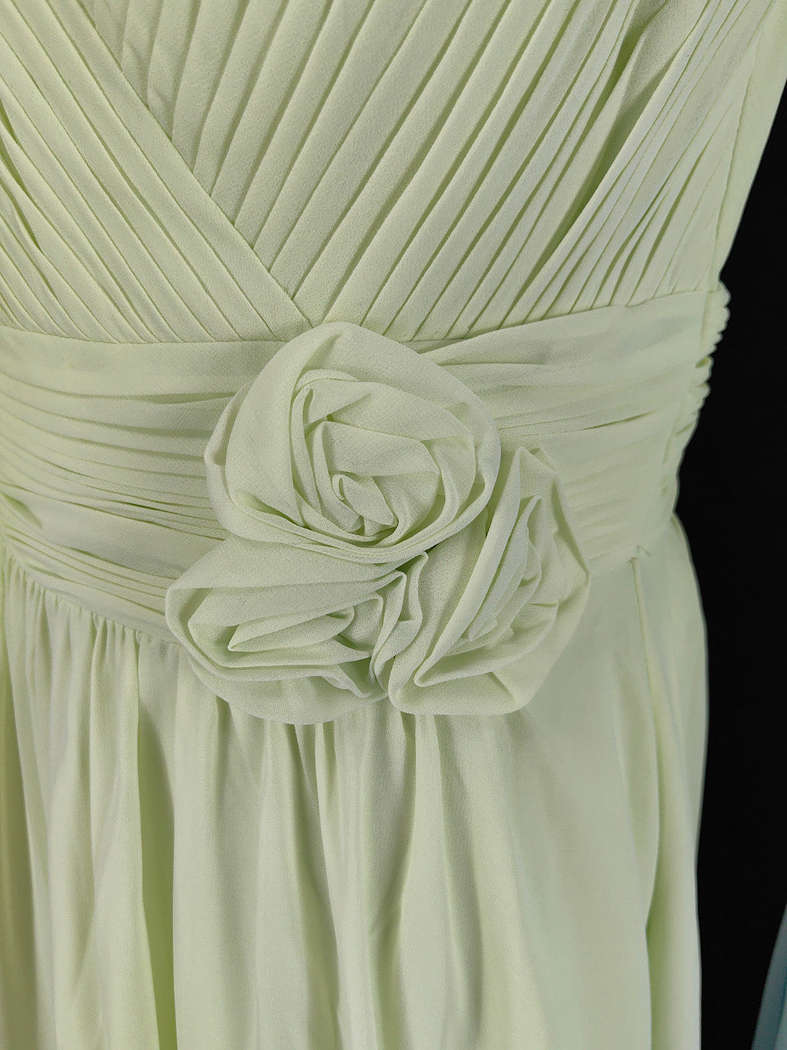 Elegant Light Green A-Line V-Neck Sleeveless Ruffled Chiffon Long Formal Prom Dress