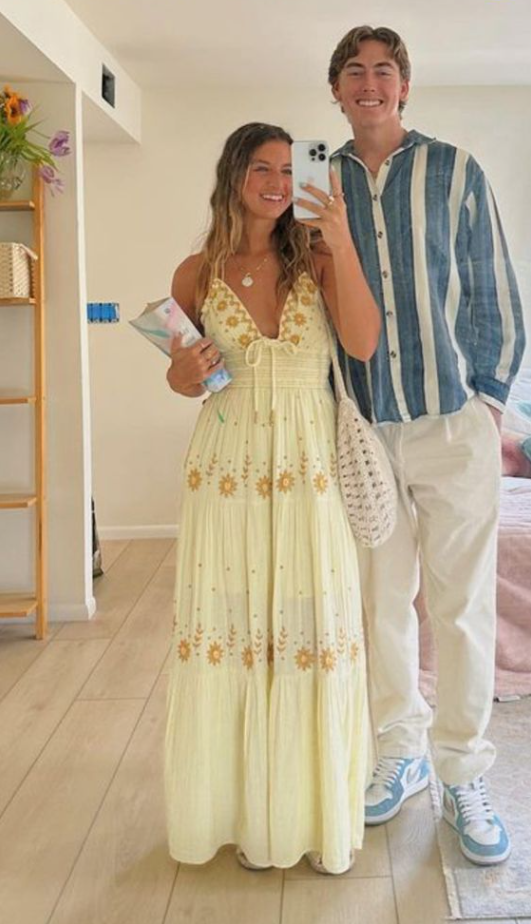 2026 New A-Line Spaghetti Strap Embroidered Light Yellow Satin Prom Dresses Outfits