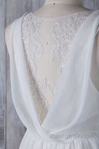Elegant Long A Line Ruffle Lace Chiffon Wedding Dresses