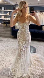 Elegant Long Mermaid Lace Applique Prom Dresses Wedding Dresses Prom Dresses