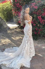 Elegant Long Mermaid Lace Applique Prom Dresses Wedding Dresses Prom Dresses