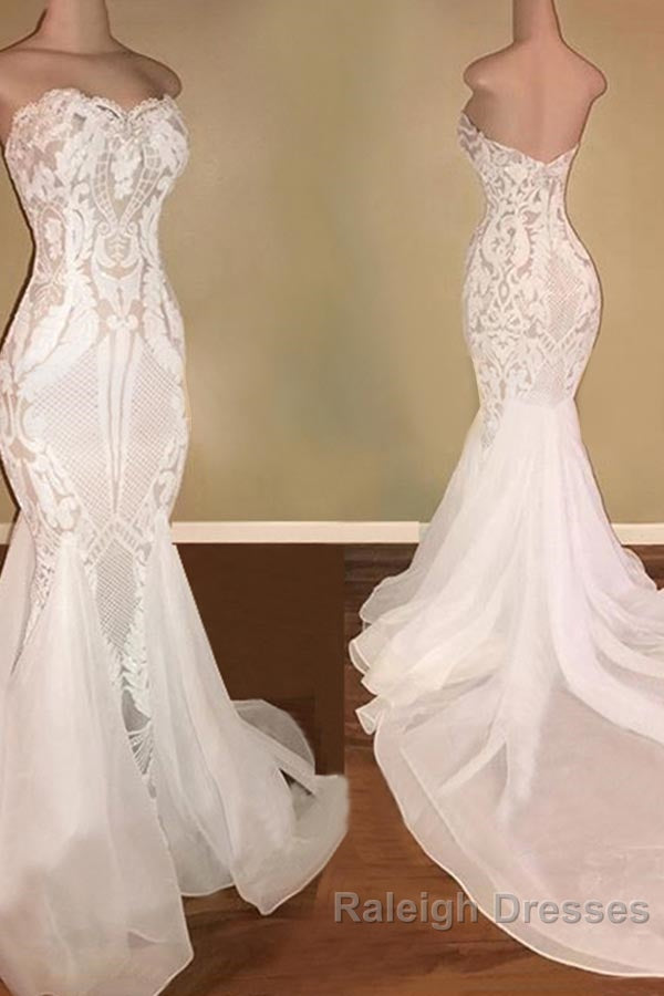 Elegant Long Mermaid Sweetheart Sequins Wedding Dress Secondary image