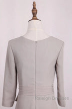 Elegant Mermaid 3/4 Long Sleeved Chiffon Bra With Belt Bride Mother Of The Bride Dresses