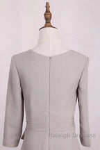 Elegant Mermaid 3/4 Long Sleeved Chiffon Bra With Belt Bride Mother Of The Bride Dress