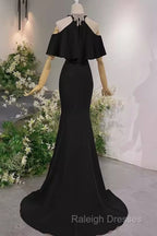 Elegant Mermaid Black Prom Dress Long Prom Dresses