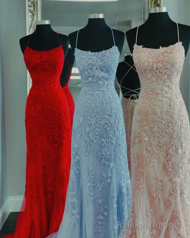 Elegant Mermaid Lace Prom Dresses Open Back Secondary image