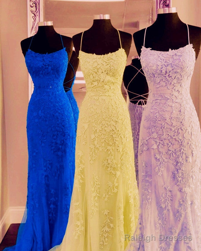 Elegant Mermaid Lace Prom Dress Open Back