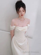 Elegant Mermaid Off The Shoulder Ivory Wedding Dresses With Train Bridal Gown