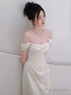 Elegant Mermaid Off The Shoulder Ivory Wedding Dresses With Train Bridal Gown