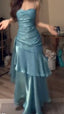 Elegant Mermaid Spaghetti Straps Blue Satin Prom Dress Long Prom Dresses 21St Birthday Outfits Graduation Dress