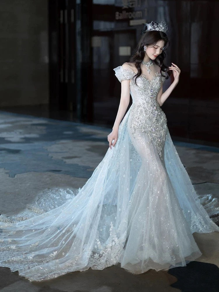 Elegant Mermaid Strapless Long Prom Dresses