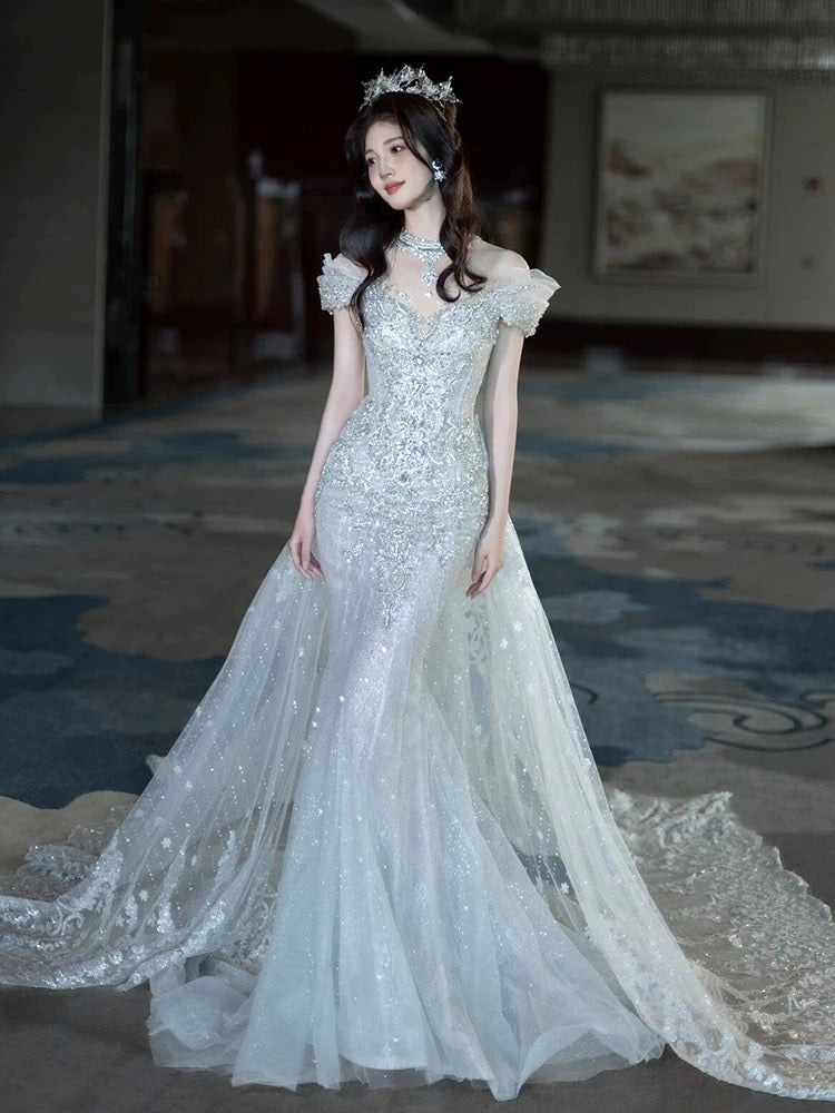 Elegant Mermaid Strapless Long Prom Dresses