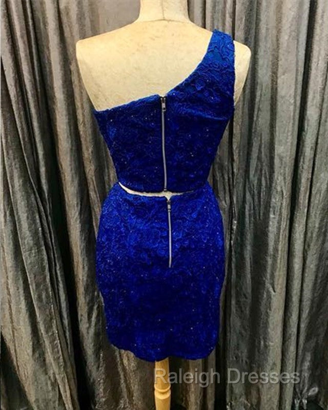 Elegant One Shoulder Homecoming Dress Two Piece Prom Short Dresses Secondary image