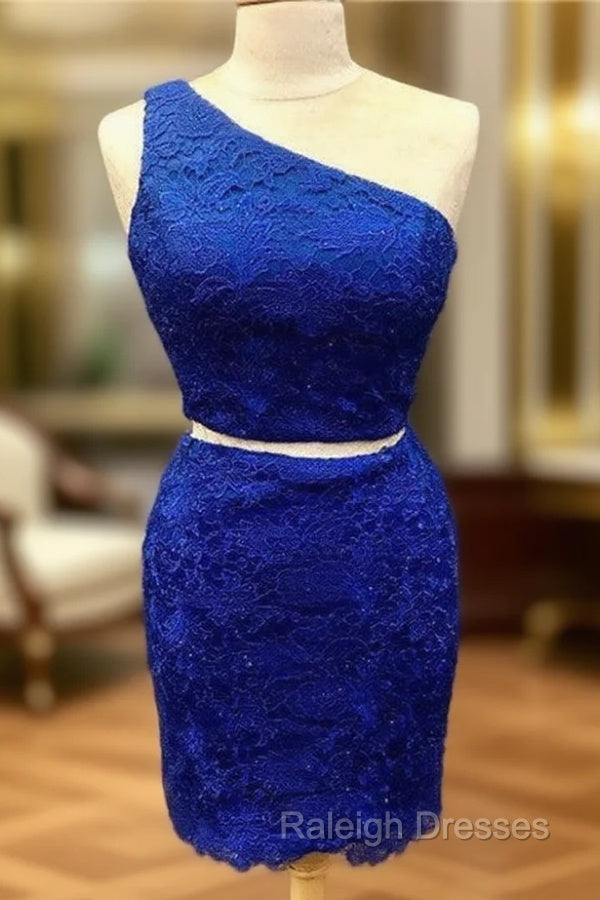Elegant One Shoulder Homecoming Dress Two Piece Prom Short Dresses Main image