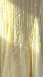 Elegant Pale Yellow Mermaid Strapless Backless Beaded Chiffon Long Formal Prom Dress