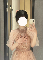 Elegant Pink A-Line Halter Tulle Long Formal Prom Dress