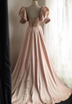 Elegant Pink Mermaid Sequined Formal Prom Dress