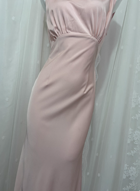 Elegant Pink Sleeveless 3D Floral Crew Neck Satin Long Formal Prom Dress