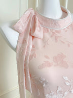 Elegant Pink Slim Halter Neck Jacquard Slit Long Formal Prom Dress