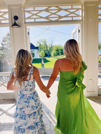 Elegant Printing Prom Dresses Sleeveless Dresses With Split