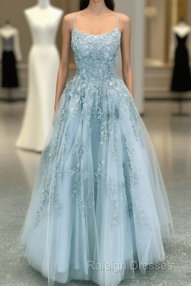 Elegant Prom Dress Ball Gown Tulle Floor Length Lace Embroidery Main image