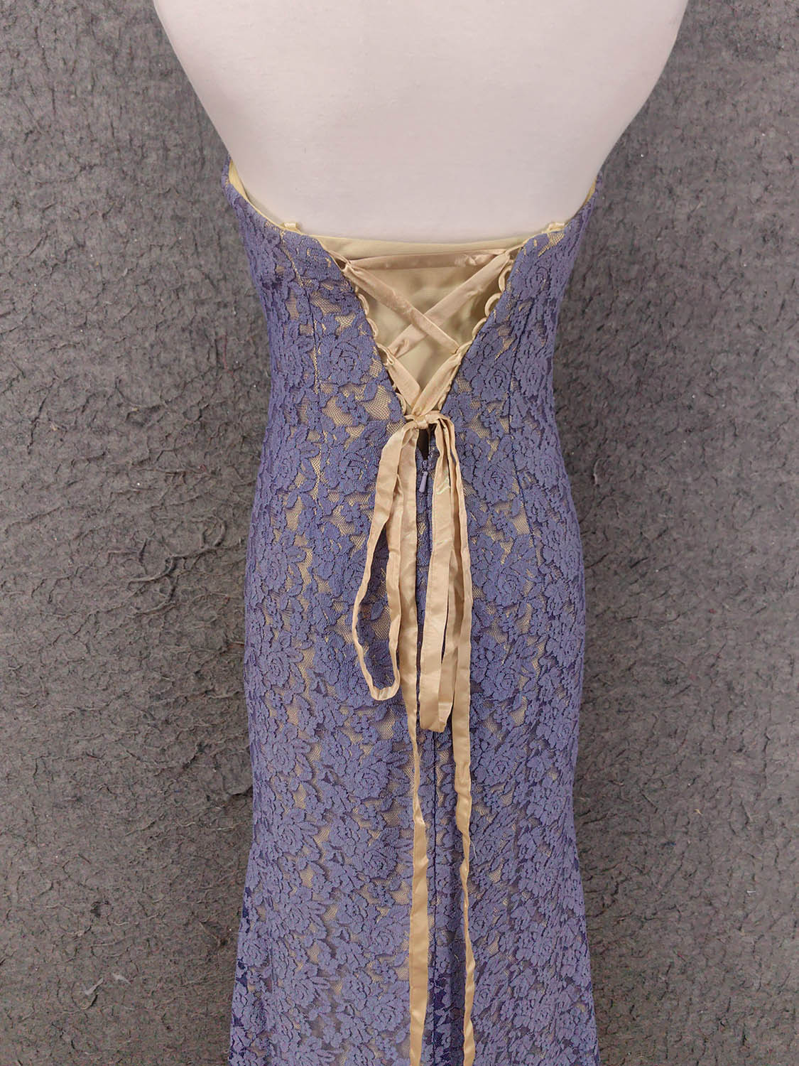 Elegant Purple Sweetheart Neck Split Lace Long Formal Prom Dress