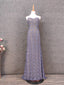 Elegant Purple Sweetheart Neck Split Lace Long Formal Prom Dress