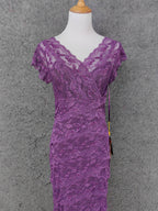 Elegant Purple V-Neck Lace Long Formal Prom Dress